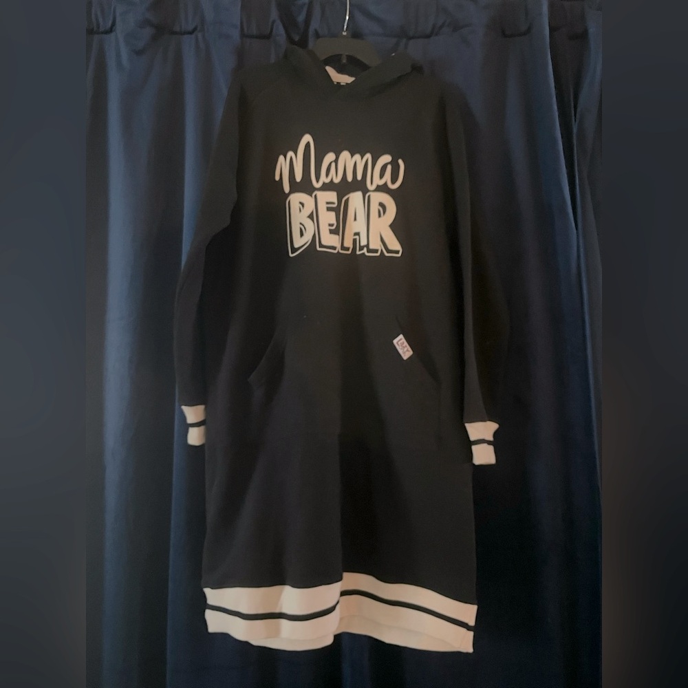 Lazy One Black Mama Bear Hoodie S/M